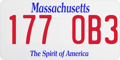MA license plate 177OB3