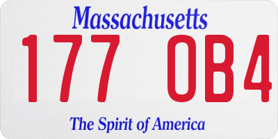 MA license plate 177OB4
