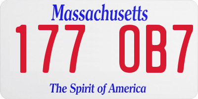 MA license plate 177OB7