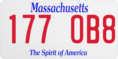MA license plate 177OB8