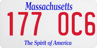 MA license plate 177OC6