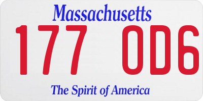 MA license plate 177OD6