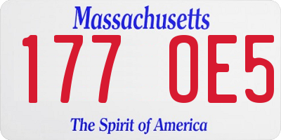 MA license plate 177OE5