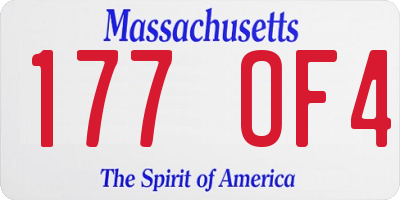 MA license plate 177OF4
