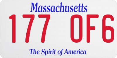 MA license plate 177OF6