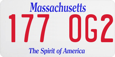 MA license plate 177OG2
