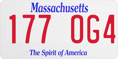 MA license plate 177OG4