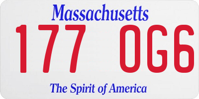 MA license plate 177OG6