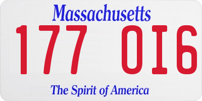MA license plate 177OI6