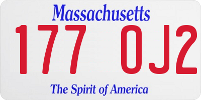 MA license plate 177OJ2