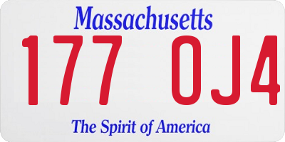MA license plate 177OJ4