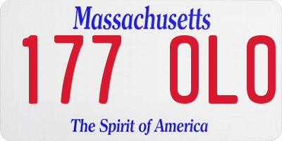 MA license plate 177OL0