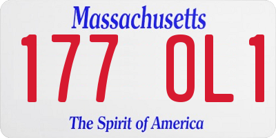 MA license plate 177OL1