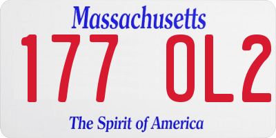 MA license plate 177OL2