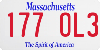 MA license plate 177OL3