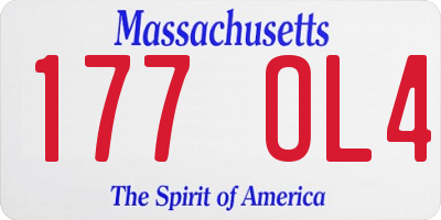 MA license plate 177OL4