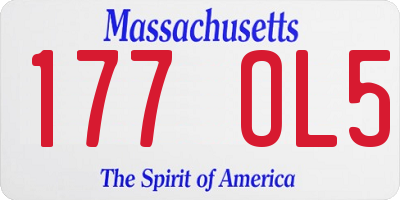 MA license plate 177OL5