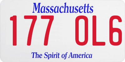MA license plate 177OL6