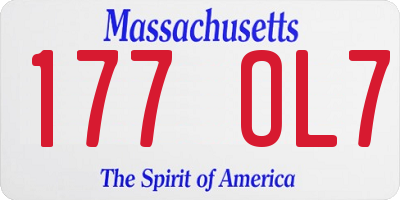 MA license plate 177OL7