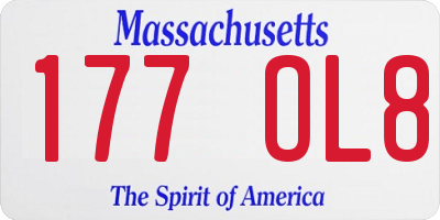 MA license plate 177OL8