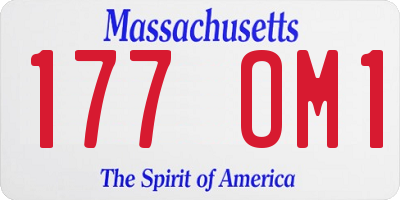MA license plate 177OM1