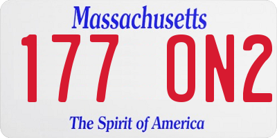 MA license plate 177ON2