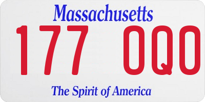 MA license plate 177OQ0