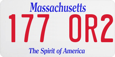 MA license plate 177OR2