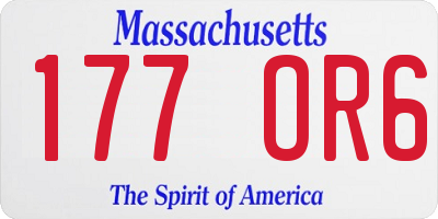 MA license plate 177OR6