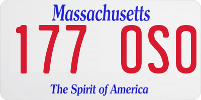 MA license plate 177OS0