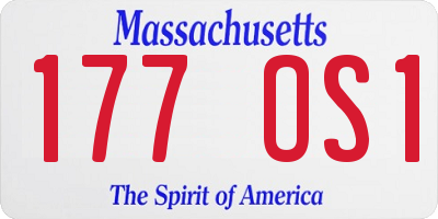 MA license plate 177OS1