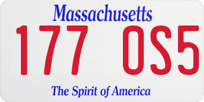 MA license plate 177OS5