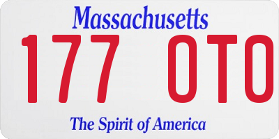 MA license plate 177OT0