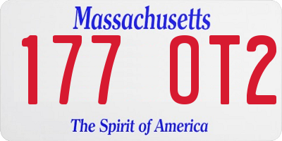 MA license plate 177OT2