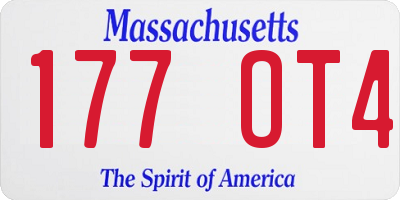 MA license plate 177OT4