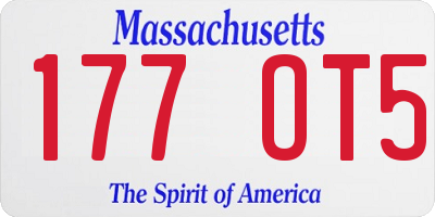 MA license plate 177OT5