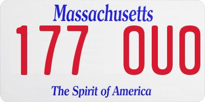 MA license plate 177OU0