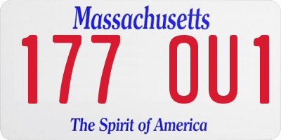 MA license plate 177OU1