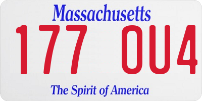 MA license plate 177OU4