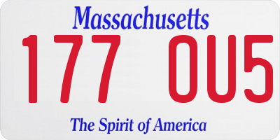 MA license plate 177OU5