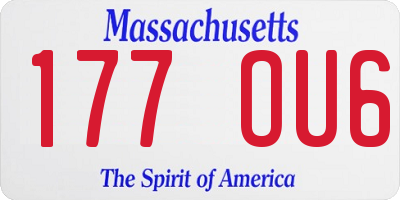 MA license plate 177OU6