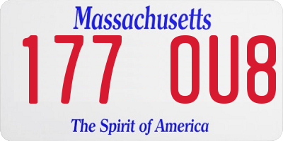 MA license plate 177OU8