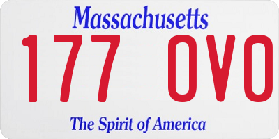MA license plate 177OV0