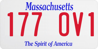 MA license plate 177OV1