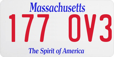 MA license plate 177OV3