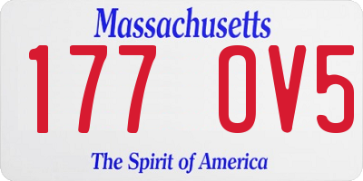 MA license plate 177OV5