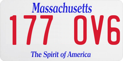 MA license plate 177OV6
