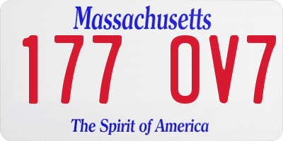 MA license plate 177OV7