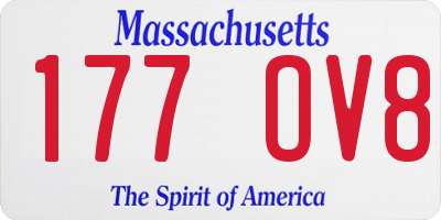 MA license plate 177OV8