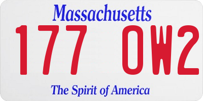 MA license plate 177OW2